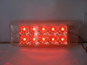128606-1 方型鑽石邊燈 紅殼紅光